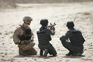 An Afghan Police student prepares to fire an RPG-7 grenade launcher An Afghan Police student prepares to fire an RPG-7 grenade launcher