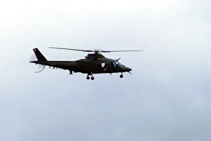 The Agusta A-109 helicopter of the Belgian Army in flight The Agusta A-109 helicopter of the Belgian Army in flight