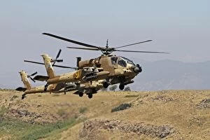 Ah 64 Collection: Two AH-64A Peten attack helicopters of the Israeli Air Force