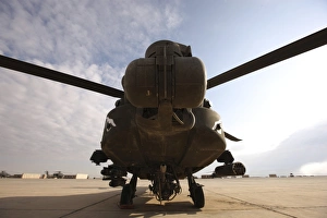 An AH-64D Apache Longbow Block III on the flight line at Camp Speicher An AH-64D Apache Longbow Block III on the flight line at Camp Speicher