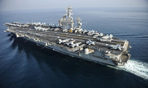 The aircraft carrier USS Nimitz is underway in the Arabian Gulf The aircraft carrier USS Nimitz is underway in the Arabian Gulf