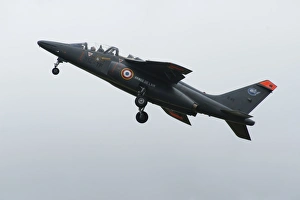 An Alpha Jet of the French Air Force in flight over the Netherlands An Alpha Jet of the French Air Force in flight over the Netherlands
