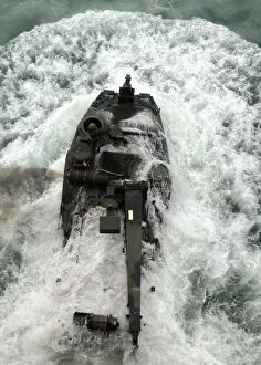 Aav 7a1 Collection: An amphibious assault vehicle leaves the well deck of USS Iwo Jima