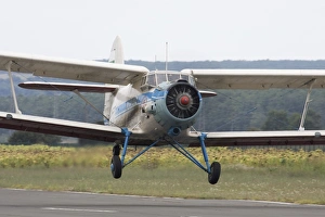 An Antonov An-2 taking off from an airfield in Bulgaria An Antonov An-2 taking off from an airfield in Bulgaria