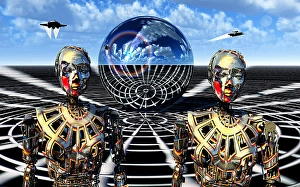 Futuristic Robot Design Prints: An artificially intelligent spherical computer system