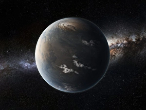 Space Art Illustration Prints: Artist's impression of a mega-Earth