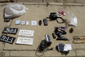 An assortment of improvised explosive device materials and munitions An assortment of improvised explosive device materials and munitions