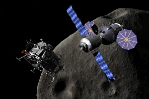 Asteroid Lander departs from Deep Space Vehicle Asteroid Lander departs from Deep Space Vehicle