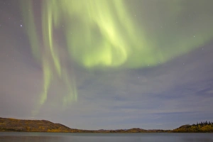 Aurora borealis with big dipper and moonlight over Lake Laberge, Yukon, Canada Aurora borealis with big dipper and moonlight over Lake Laberge, Yukon, Canada