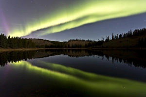 Aurora borealis over Hidden Lake, Yukon, Canada Aurora borealis over Hidden Lake, Yukon, Canada