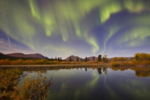 Aurora borealis with moonlight at Fish Lake, Yukon, Canada Aurora borealis with moonlight at Fish Lake, Yukon, Canada