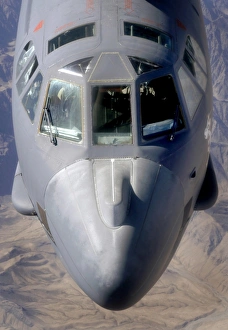 A B-52 Stratofortress bomber refuels during a close-air-support mission A B-52 Stratofortress bomber refuels during a close-air-support mission
