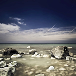 Big boulders in the sea, Liselund Slotspark, Denmark Big boulders in the sea, Liselund Slotspark, Denmark