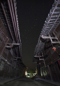 The Big Dipper seen through the alley way of a street in China The Big Dipper seen through the alley way of a street in China
