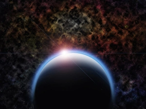 Black Planet and Sun Eclipse Print