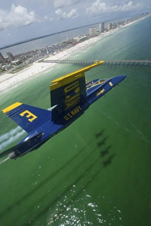The Blue Angels perform a practice flight demonstration over Florida The Blue Angels perform a practice flight demonstration over Florida