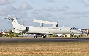 A Brazilian Air Force Embraer E-99 at Recife Air Force Base, Brazil A Brazilian Air Force Embraer E-99 at Recife Air Force Base, Brazil