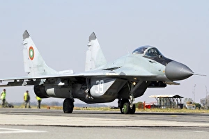 A Bulgarian Air Force MiG-29 jet fighter plane A Bulgarian Air Force MiG-29 jet fighter plane