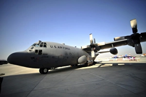 A C-130 Hercules is on display during the 2012 Bahrain International Air Show A C-130 Hercules is on display during the 2012 Bahrain International Air Show