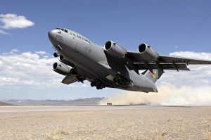 A C-17 Globemaster departs from the Tonopah runway A C-17 Globemaster departs from the Tonopah runway