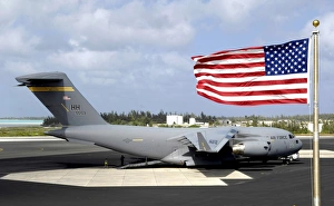 C-17 Globemaster III sits on the flightline at Wake Island C-17 Globemaster III sits on the flightline at Wake Island