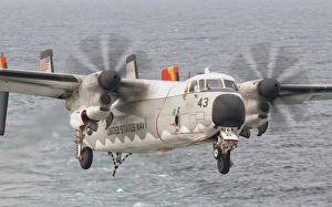 A C-2A Greyhound prepares for landing aboard of USS George H.W. Bush A C-2A Greyhound prepares for landing aboard of USS George H.W. Bush
