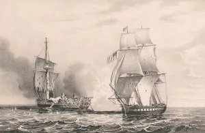 USS Constitution Prints: The capture of HBM. frigate HMS Java by the U
