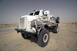 Casper armored vehicle sits outside the wire at the entrance to Al Asad Marine Camp Casper armored vehicle sits outside the wire at the entrance to Al Asad Marine Camp