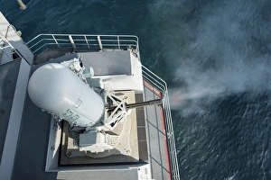 A close-in weapons system fires aboard USS Harry S. Truman A close-in weapons system fires aboard USS Harry S. Truman