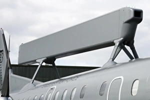 Close-up of the early warning radar on a Swedish Saab Erieye aircraft Close-up of the early warning radar on a Swedish Saab Erieye aircraft
