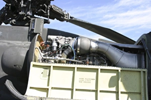 Close-up of the gas turbine engine on an AH-64D Apache Close-up of the gas turbine engine on an AH-64D Apache