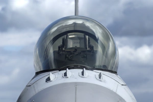 Close-up view of the canopy on a F-16A Fighting Falcon Close-up view of the canopy on a F-16A Fighting Falcon