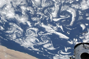 Cloud vortex streets off the coast of northwestern Africa Cloud vortex streets off the coast of northwestern Africa