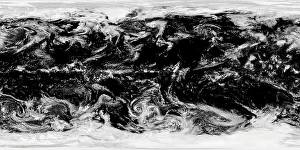 Cloudy Daytime Landscape Prints: Cloudscape Aerial View. 3D rendering