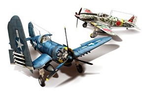 Military Aviation History Images Prints: Comparison of two fighter planes