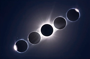 Digital Composite Photography Prints: A composite of the August 21, 2017 total eclipse of the Sun