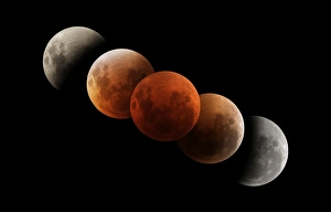 Australian Night Sky Photography Prints: Composite image of lunar eclipse
