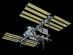 Spacecraft Illustration Prints: Computer generated view of the International Space Station