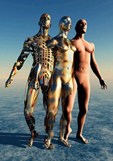 Futuristic Robot Design Prints: The construction of a humanoid android