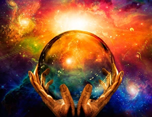 Crystal Sphere Print in the Creator's Hands