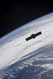 The Cygnus spacecraft begins its separation from the International Space Station The Cygnus spacecraft begins its separation from the International Space Station