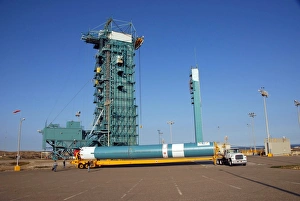 The Delta II first stage for the OSTM/Jason-2 spacecraft arrives The Delta II first stage for the OSTM/Jason-2 spacecraft arrives