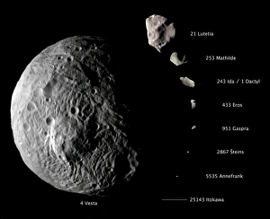 Digital Composite Print of Asteroid Sizes