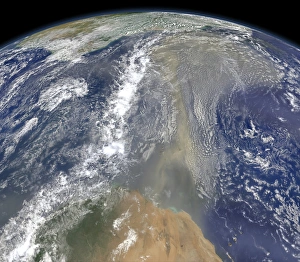 Dust heading west toward South America and the Gulf of Mexico Dust heading west toward South America and the Gulf of Mexico