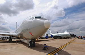 An E-8C Joint Surveillance Target Attack Radar System (Joint STARS) and a RC-135V/W An E-8C Joint Surveillance Target Attack Radar System (Joint STARS) and a RC-135V/W