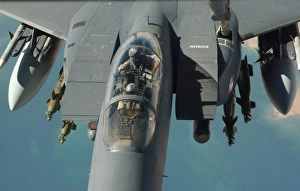 Air Superiority Fighters Prints: An F-15 Strike Eagle prepares to refuel