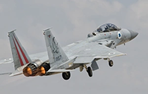 An F-15D Eagle Baz aircraft of the Israeli Air Force taking off An F-15D Eagle Baz aircraft of the Israeli Air Force taking off