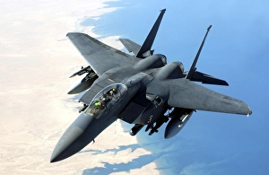 An F-15E Strike Eagle flies over Iraq during a combat mission An F-15E Strike Eagle flies over Iraq during a combat mission