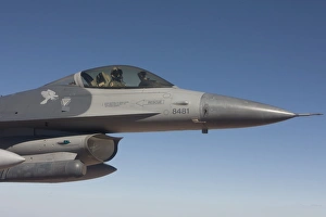 An F-16 Fighting Falcon during a training mission An F-16 Fighting Falcon during a training mission