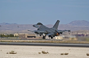 An F-16A Fighting Falcon of the Royal Danish Air Force taking off An F-16A Fighting Falcon of the Royal Danish Air Force taking off